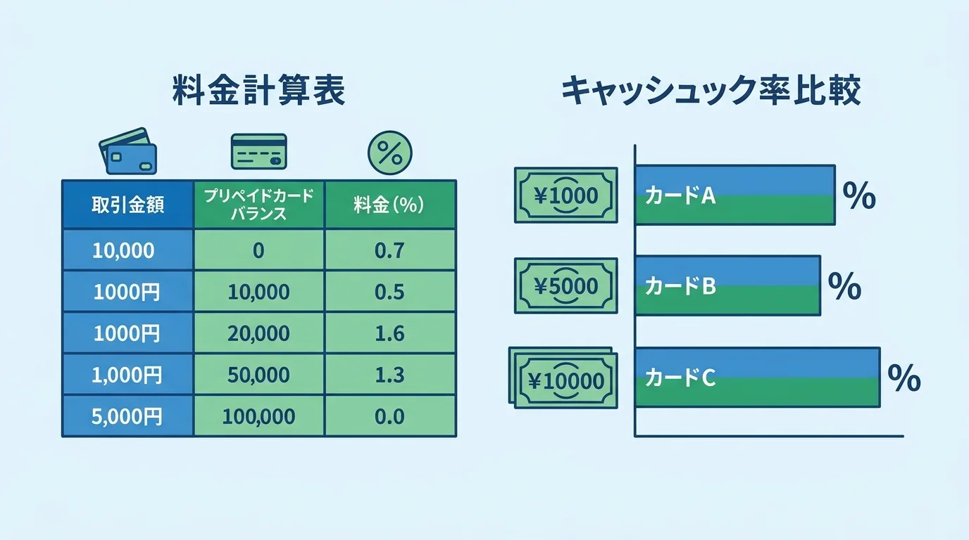 バンドルカード現金化の換金率と手数料の比較チャート